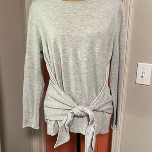 Ann Taylor Light Gray Knotted Sweatshirt